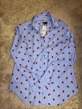NWT Women’s Ann Taylor Heart Locket Button-up Shirt Size S